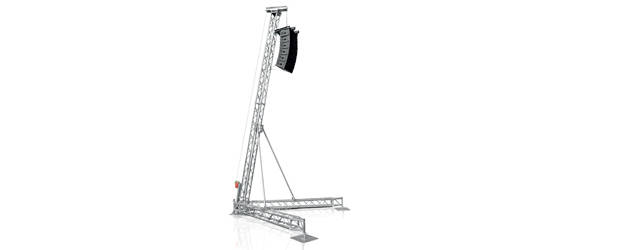 FLYINTOWER 7.5-500 - Torre PA Inclinata (h7.5m, SWL500kg)